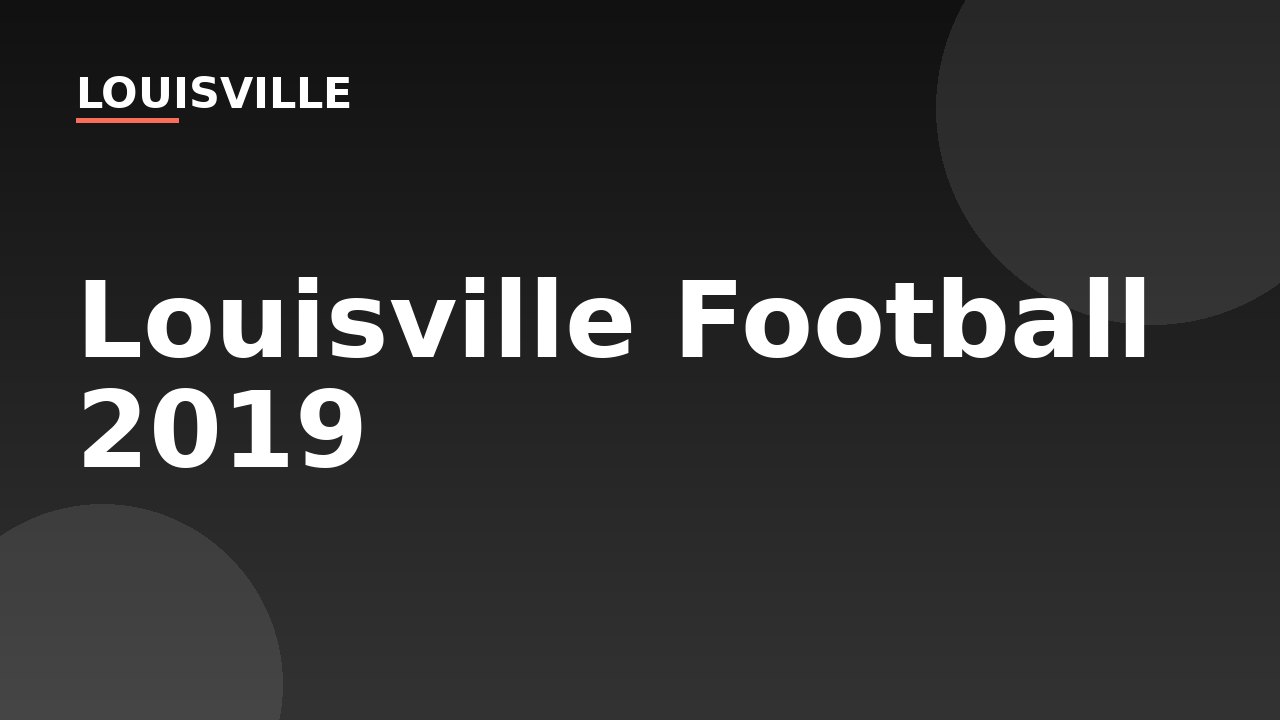 Louisville Football 2019